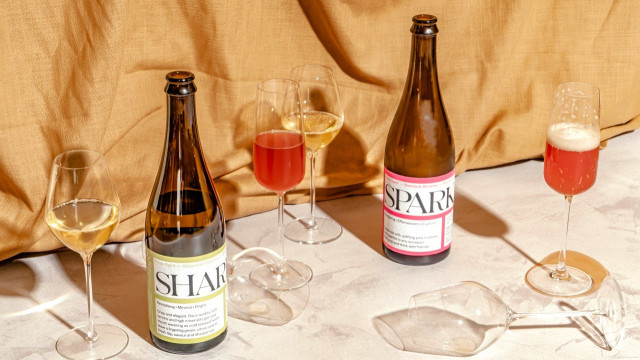 Wine bottles labeled 