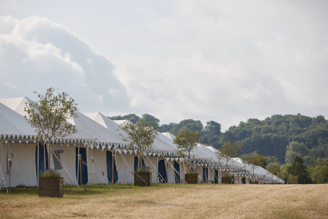 Luxury tents in a row.