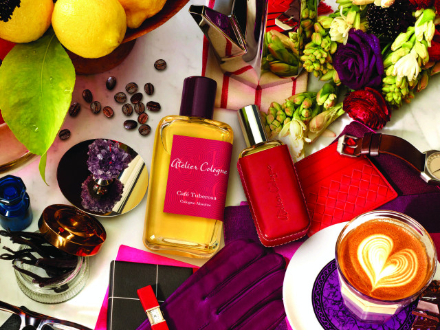 Perfume bottles labeled