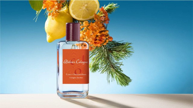 A perfume bottle labeled