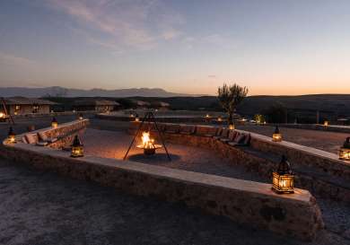 Desert campfire and lanterns.
