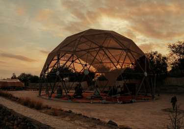 Sunset yoga dome.