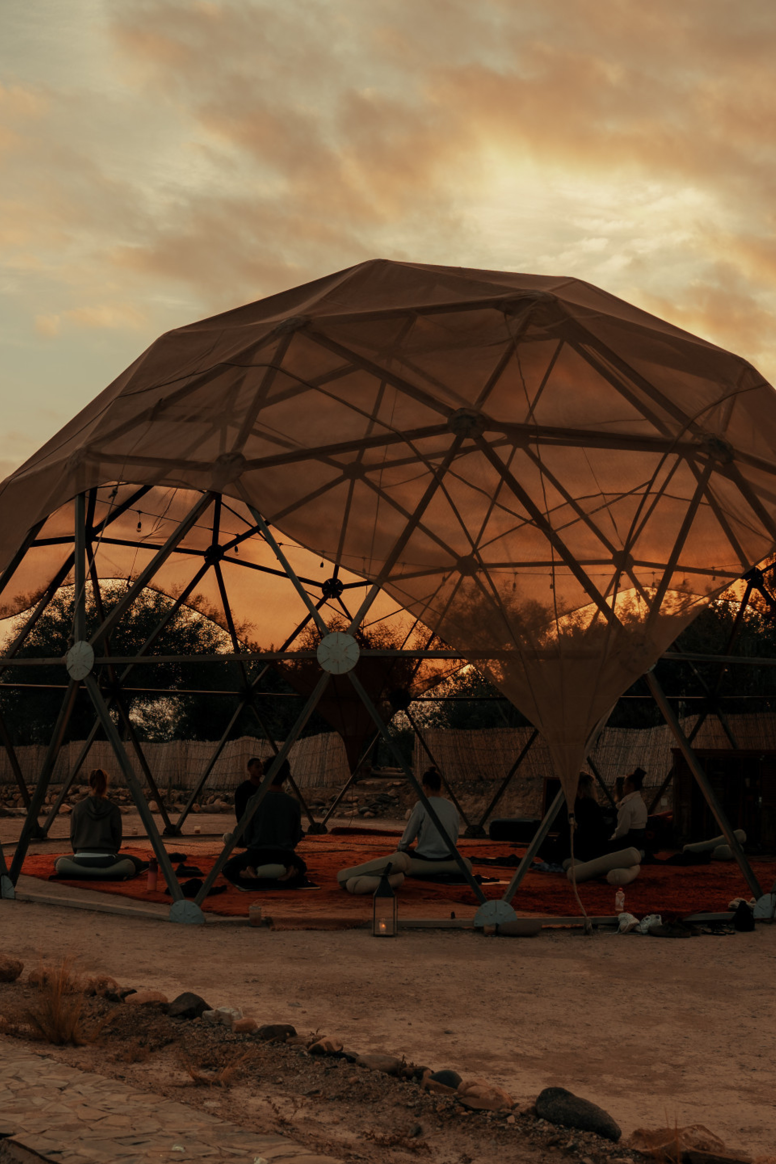 Sunset yoga dome.
