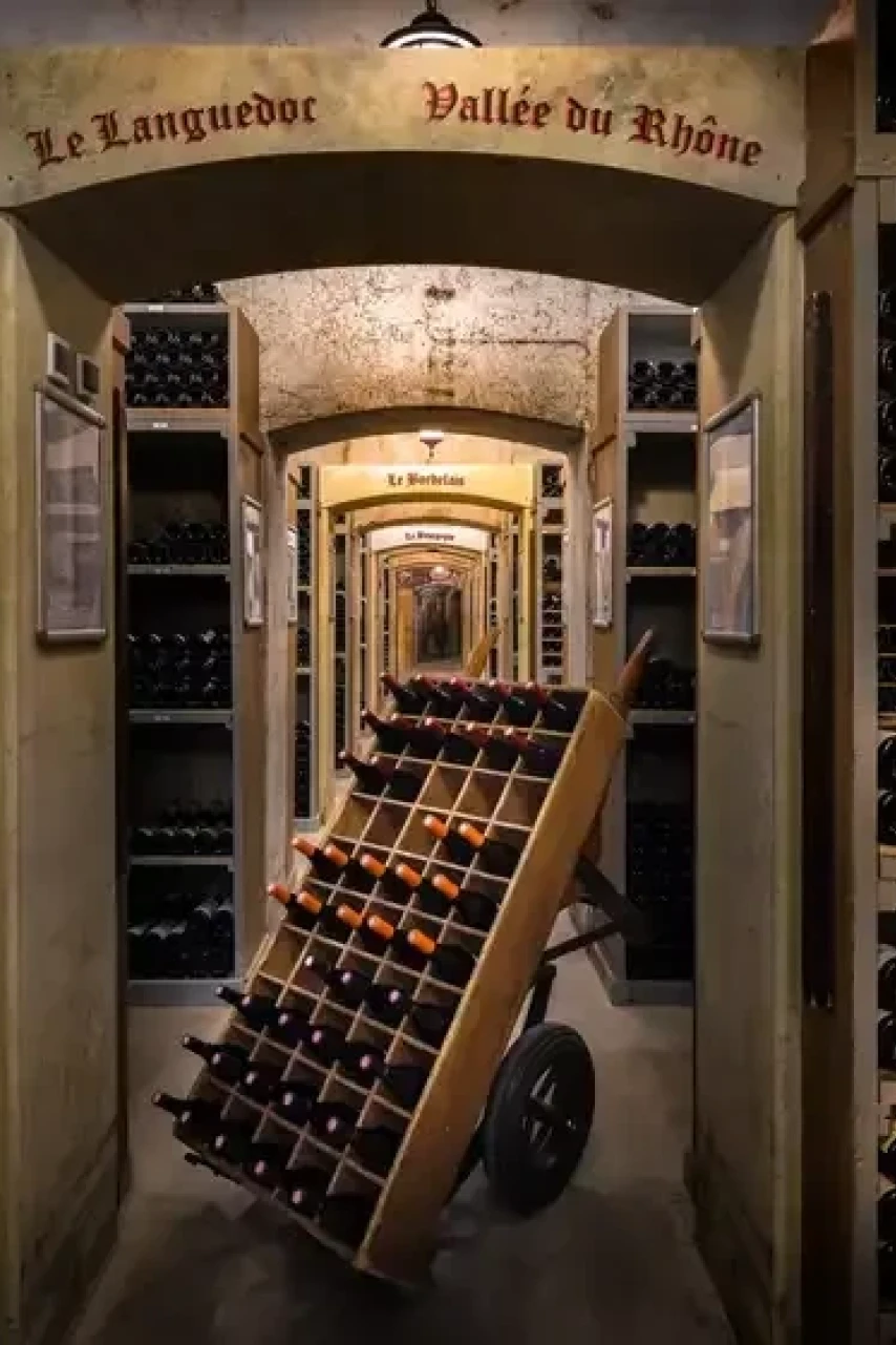 Wine cellar, Rhone Valley wines.