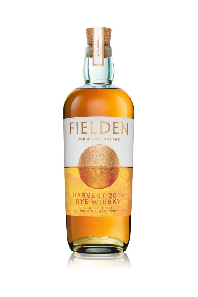 Fielden Harvest 2019 Rye Whisky bottle.
