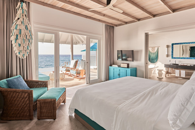 overwater villa at Finolhu