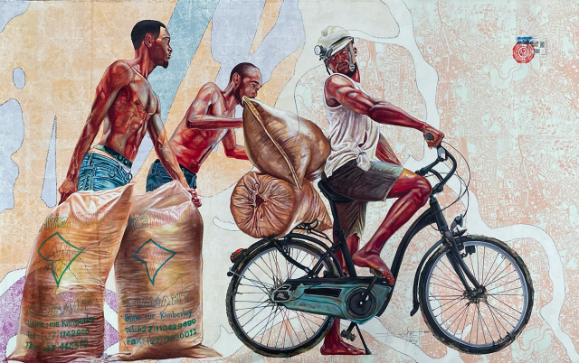 I am mainly a painter using acrylic and posca on canvas.