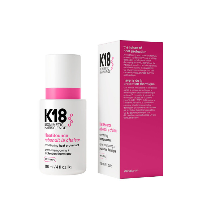 bottle of hair heat protectant