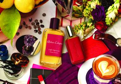 Perfume bottles labeled