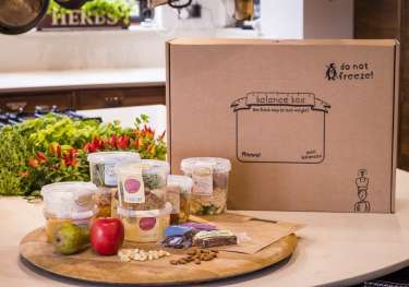 A cardboard box labeled 