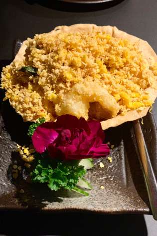 Crispy cereal king prawns.