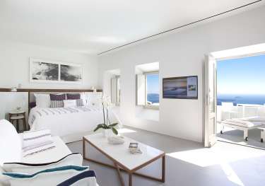 Santorini modernity grace hotel, an auberge resorts collection inside hotel.