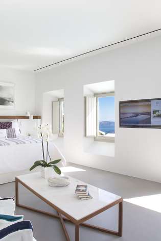 Santorini modernity grace hotel, an auberge resorts collection inside hotel.