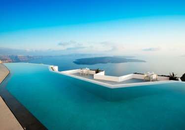 Santorini modernity grace hotel, an auberge resorts collection outside sea beach.