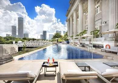 Swimming pool   the fullerton hotel singapore.