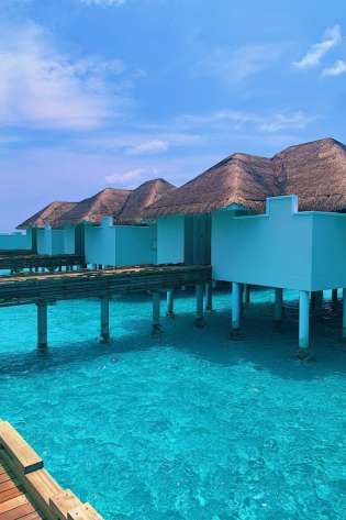 Wonderful rows of over water villas.