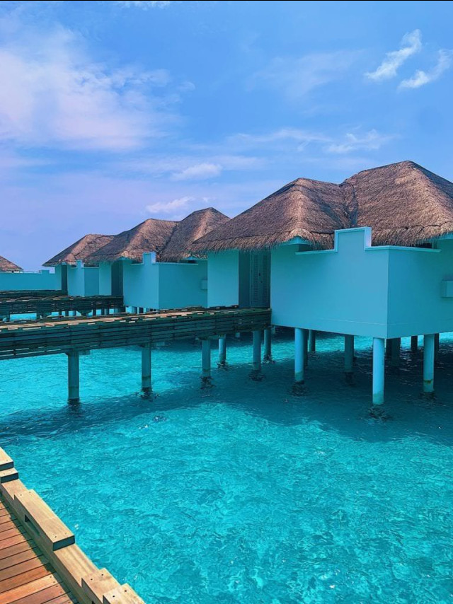Wonderful rows of over-water villas