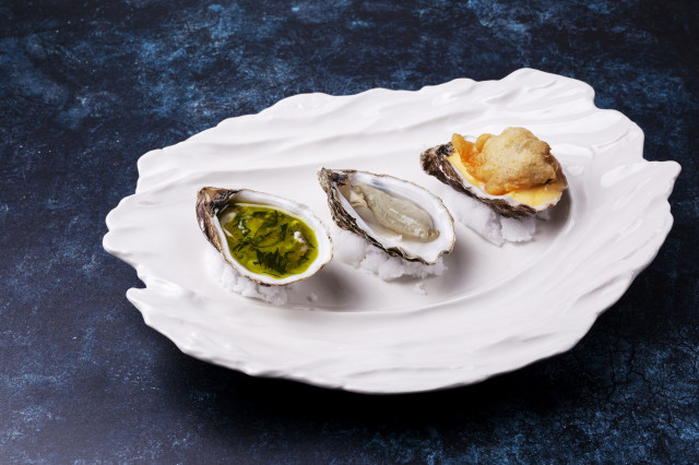 oysters on white plate
