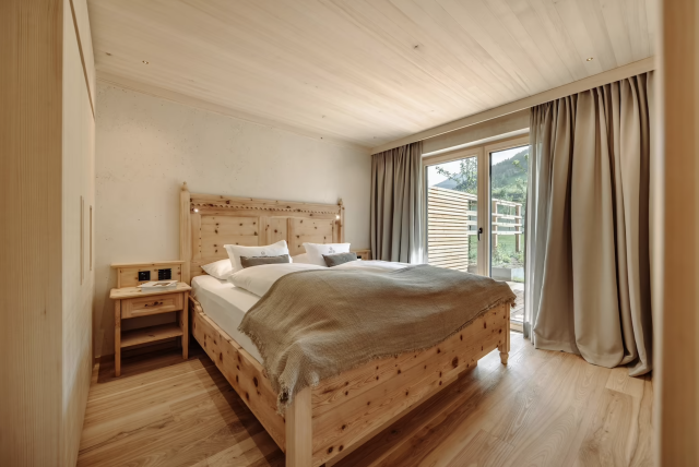 Rustic wooden bedroom suite.