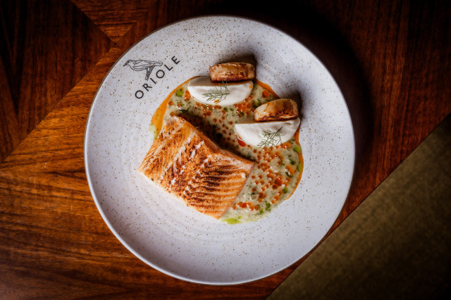 trout dish at restaurant