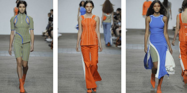 Models walk the runway showcasing vibrant fashion designs