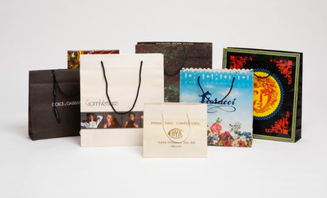 Sylvie Fleury, Milano, 1991, Shopping bags with content 
