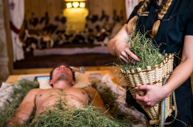 Hay treatment at spa