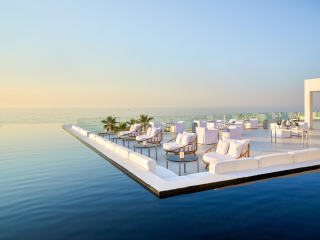 Oceanview infinity pool lounge.
